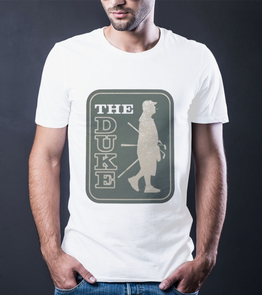 The Duke Golf Silhouette Smoking Golfer In Hat Retro Style T-Shirt