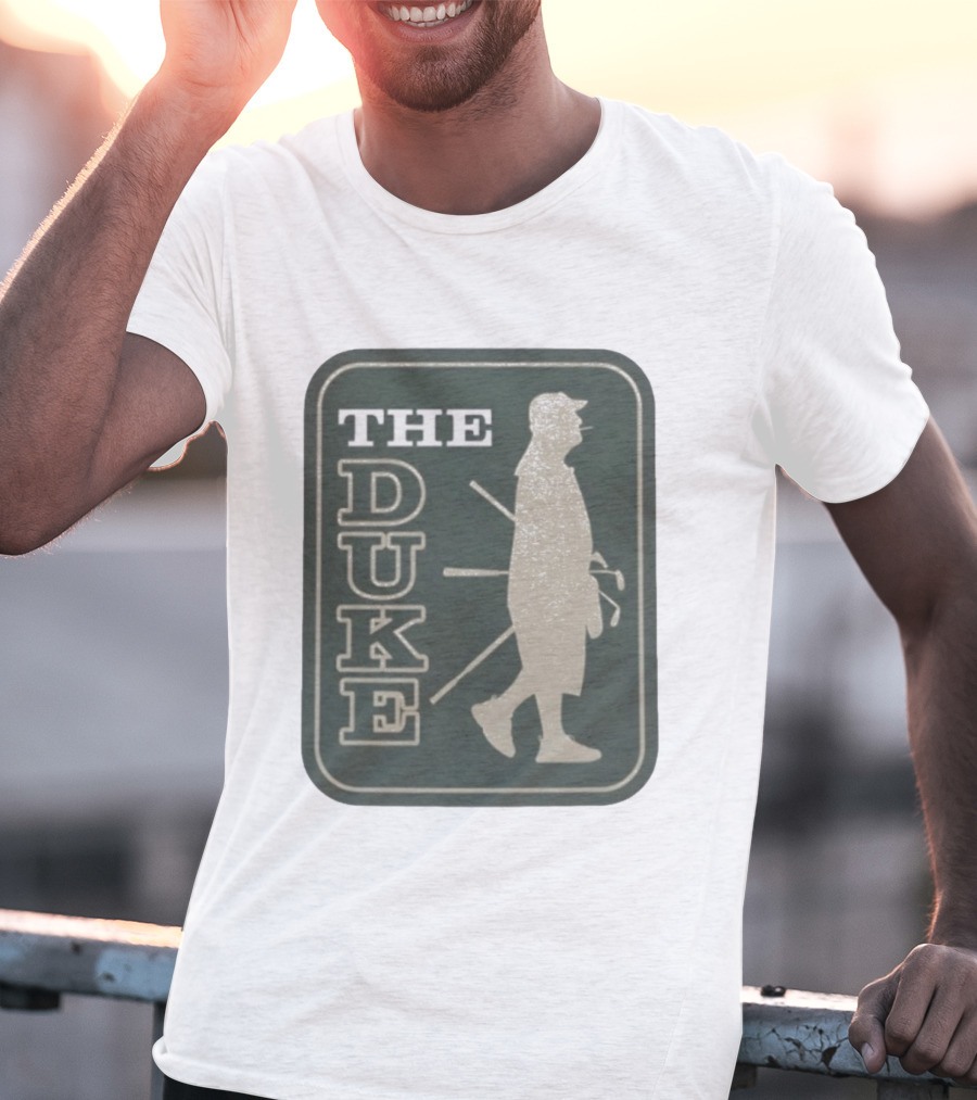 The Duke Golf Silhouette Smoking Golfer In Hat Retro Style T-Shirt