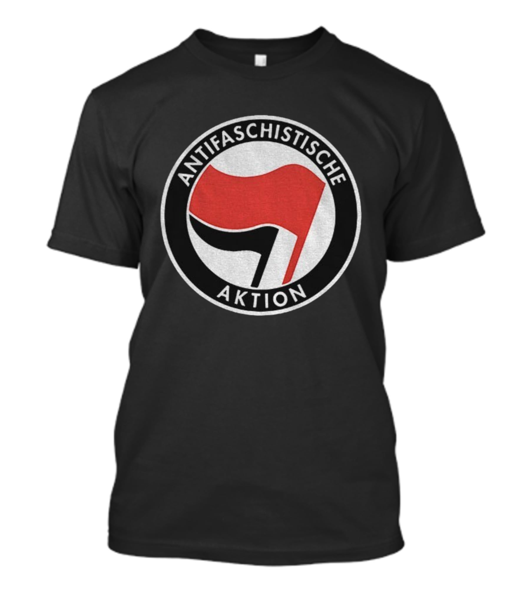 Antifaschistische Aktion Red Black Flags Anti Fascist Symbol T-Shirt