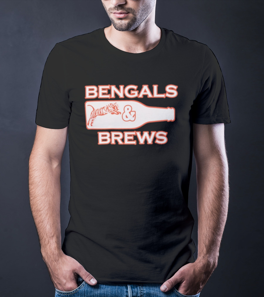Bengals And Brews Cincinnati Bengals Game Day Tiger Bottle T-Shirt