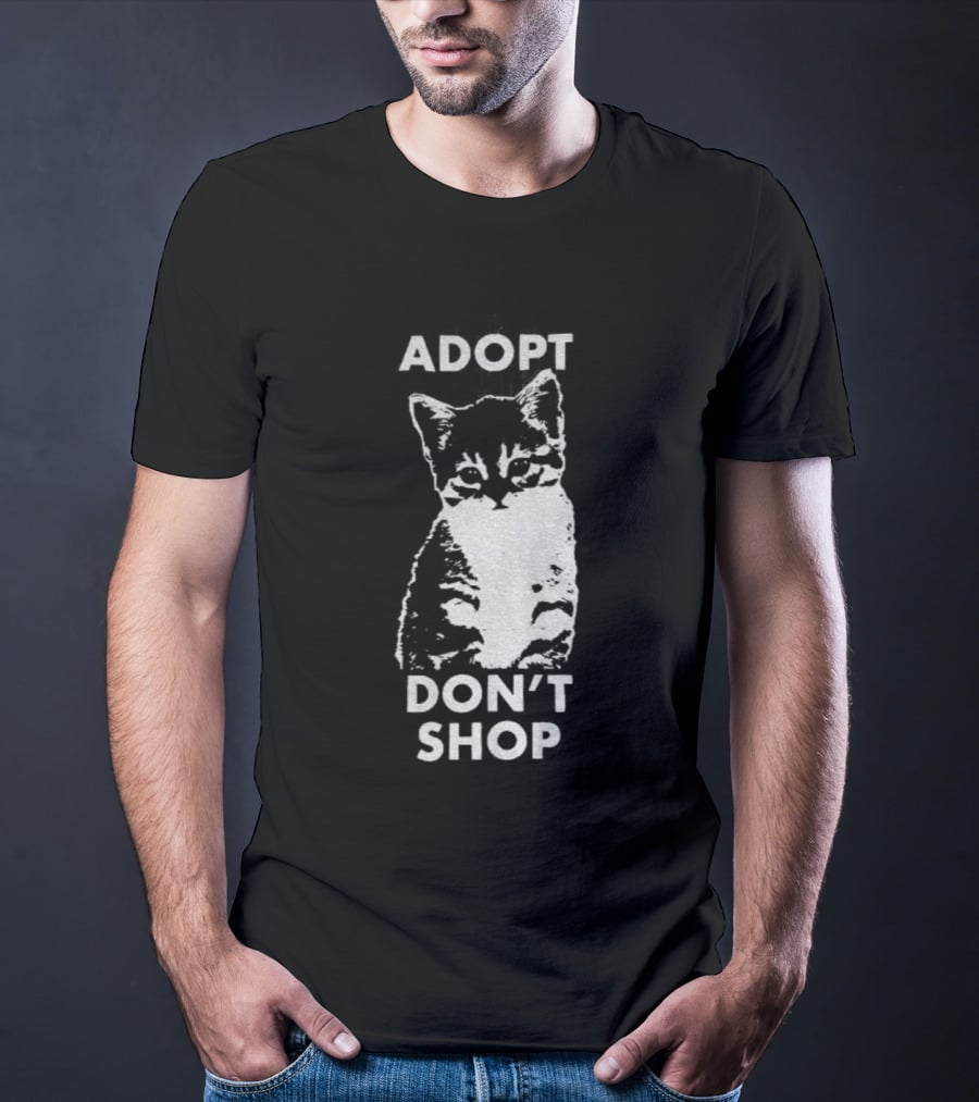 Adopt Don't Shop Vintage Cute Cat T-Shirt