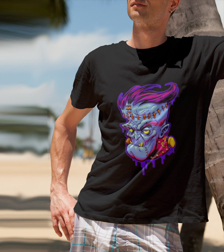 Funkenstein Frankenstein’s Monster Hammer Films Vampire Style Portrait T-Shirt