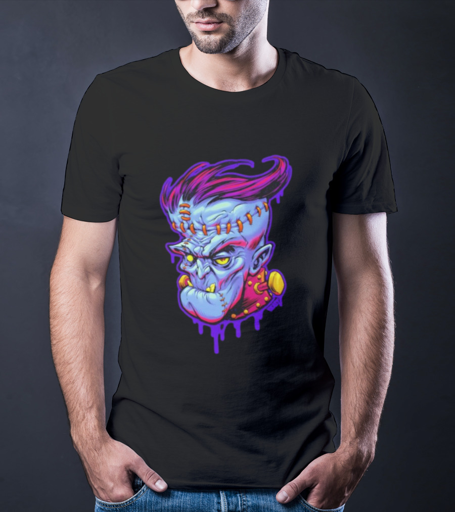 Funkenstein Frankenstein’s Monster Hammer Films Vampire Style Portrait T-Shirt