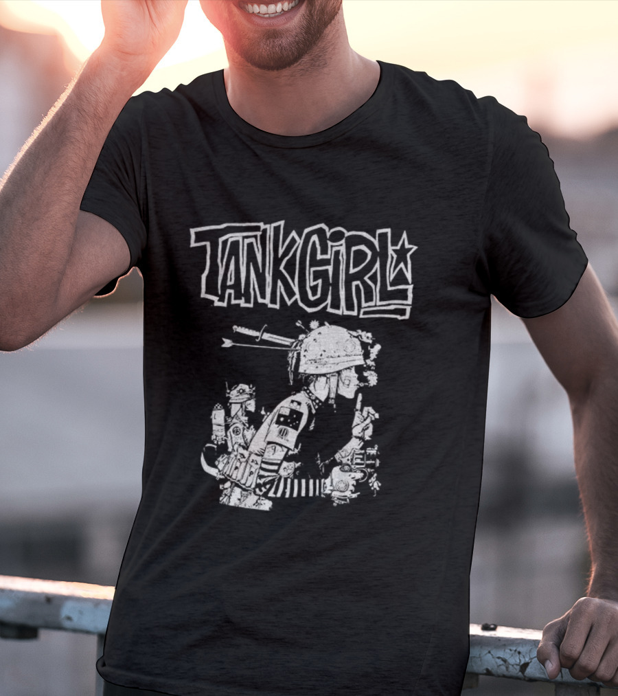 Gorillaz Tank Girl Black White Collaboration T-Shirt