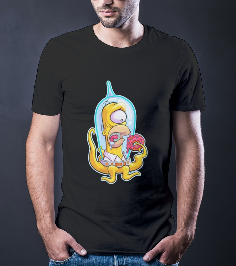 HO-MAR Simpsalien Homer Simpson BeastWreck Halloween Character Donut Space Alien T-Shirt