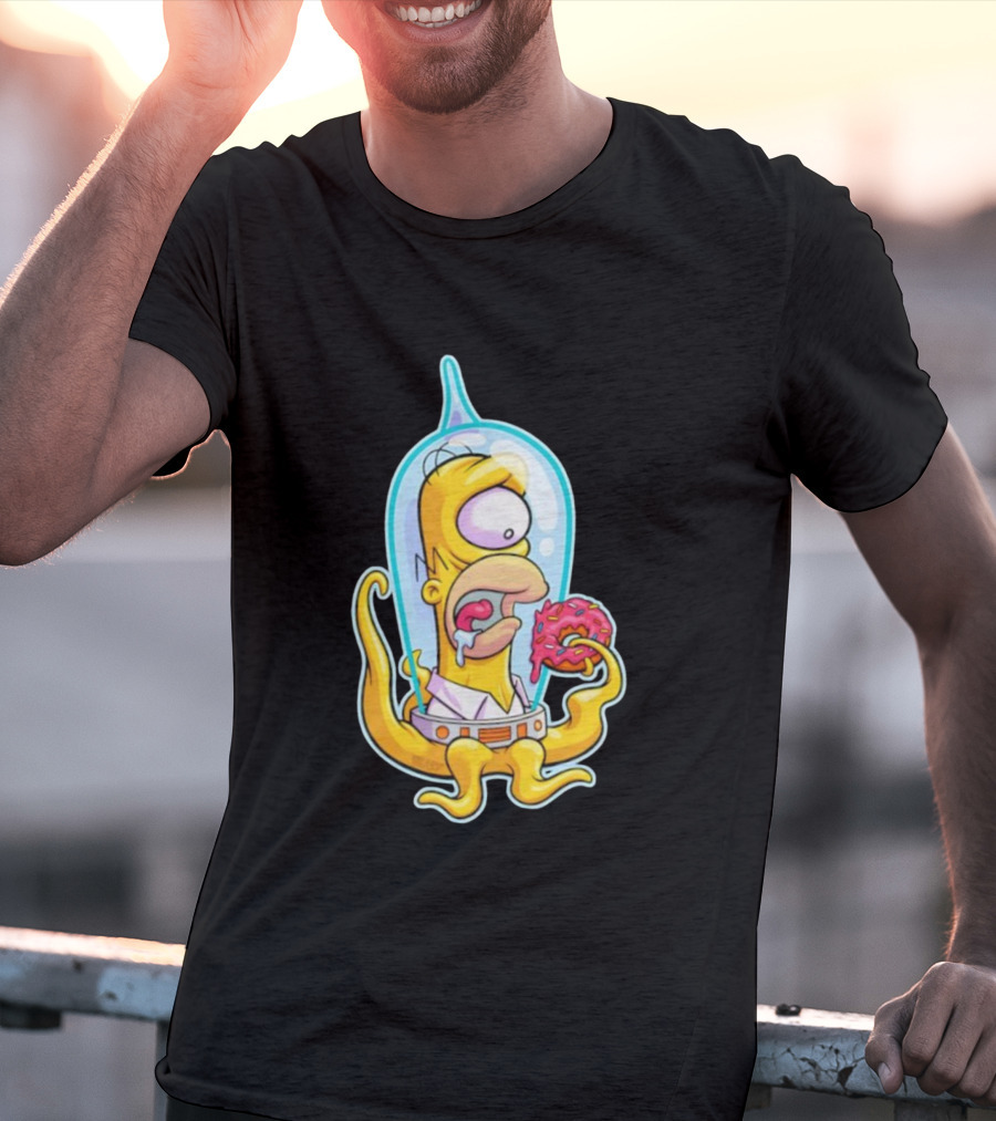 HO-MAR Simpsalien Homer Simpson BeastWreck Halloween Character Donut Space Alien T-Shirt
