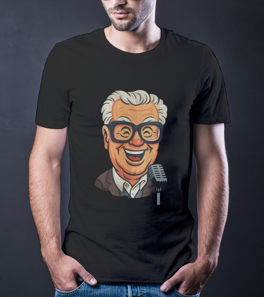 Harry Caray Cartoon Sports Commentator Baseball Fan Tribute T-Shirt