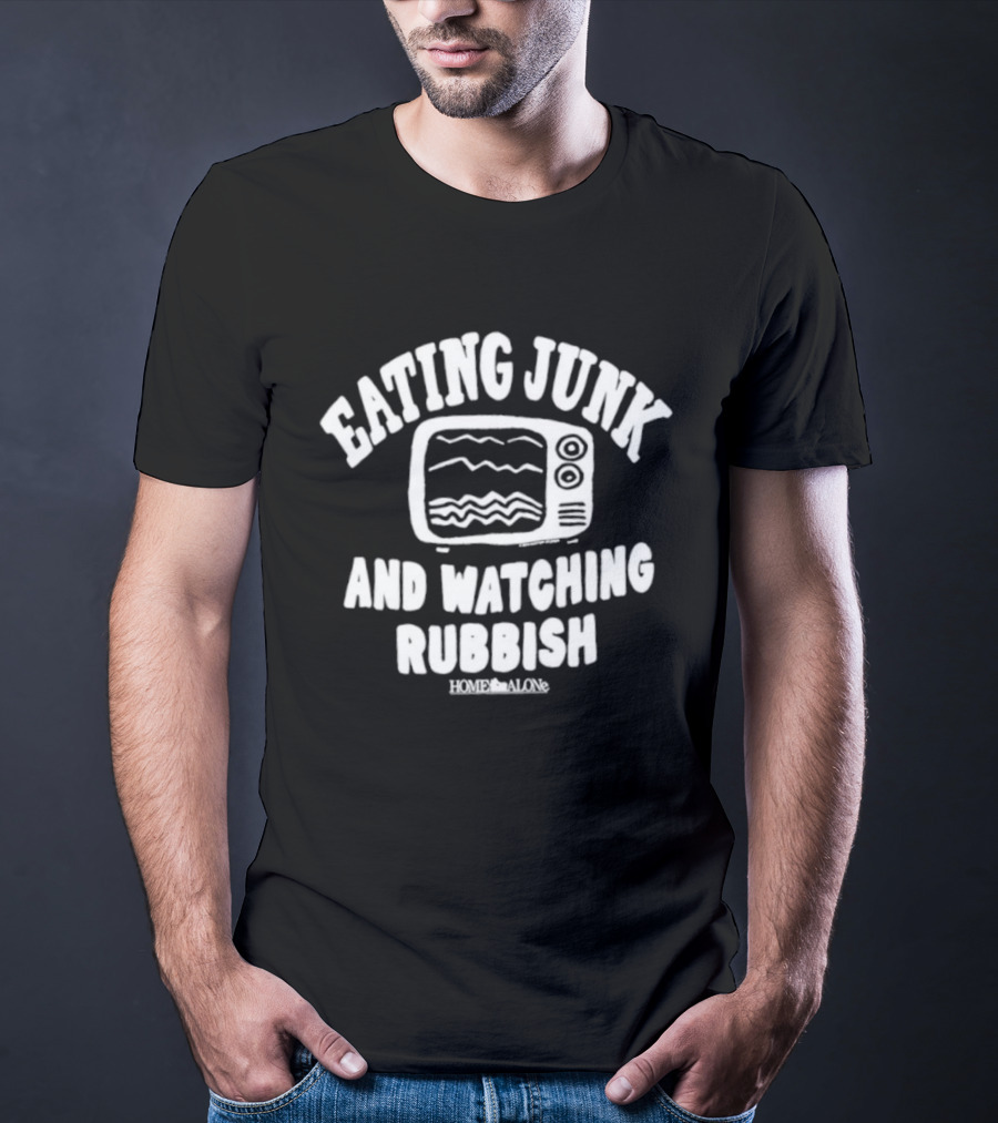 Home Alone Eating Junk Ing Rubbish TV Retro Humor T-Shirt