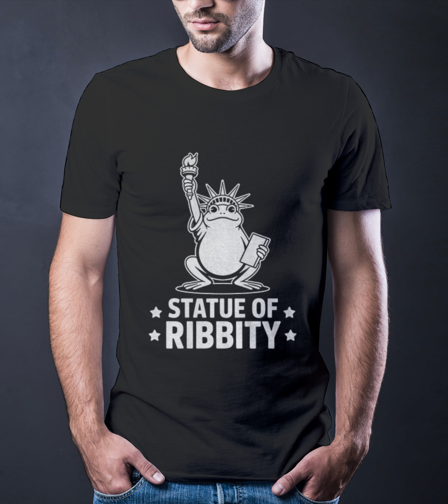 Portland Frog Statue Of Liberty Ribbity Political Humor T-Shirt