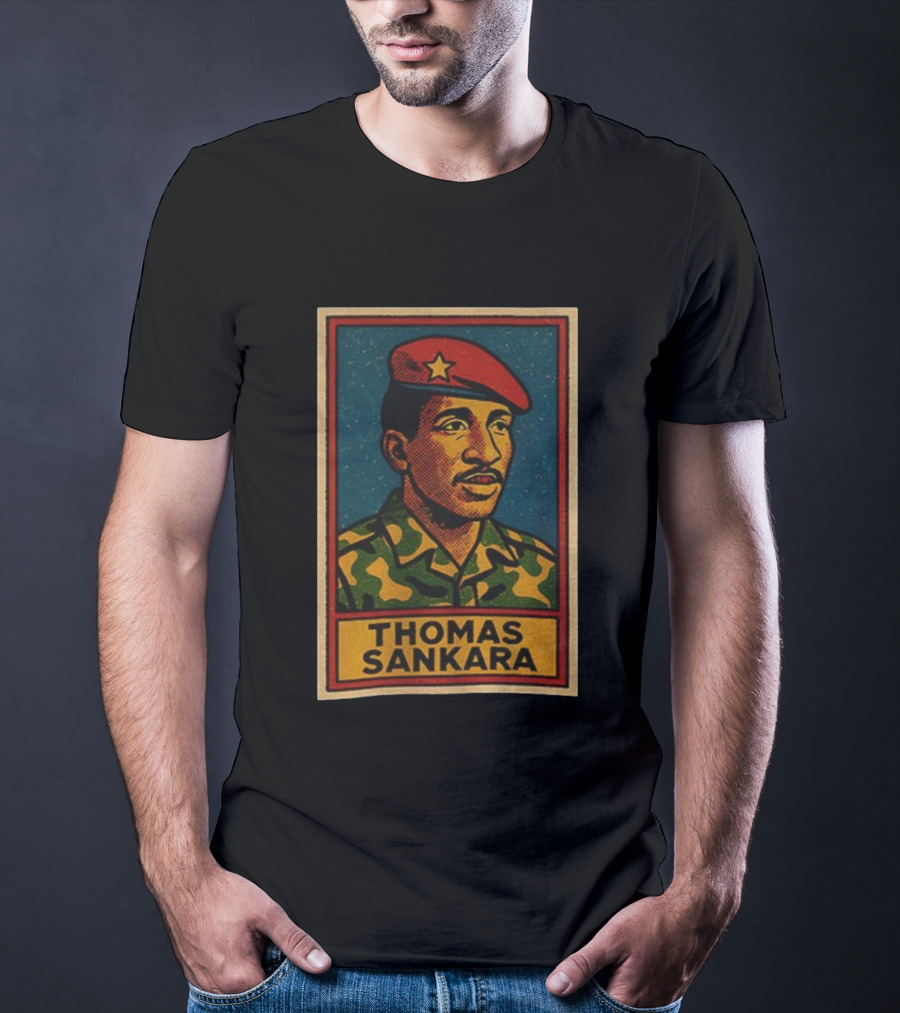 Thomas Sankara Camouflage Beret Revolutionary Style Retro T-Shirt