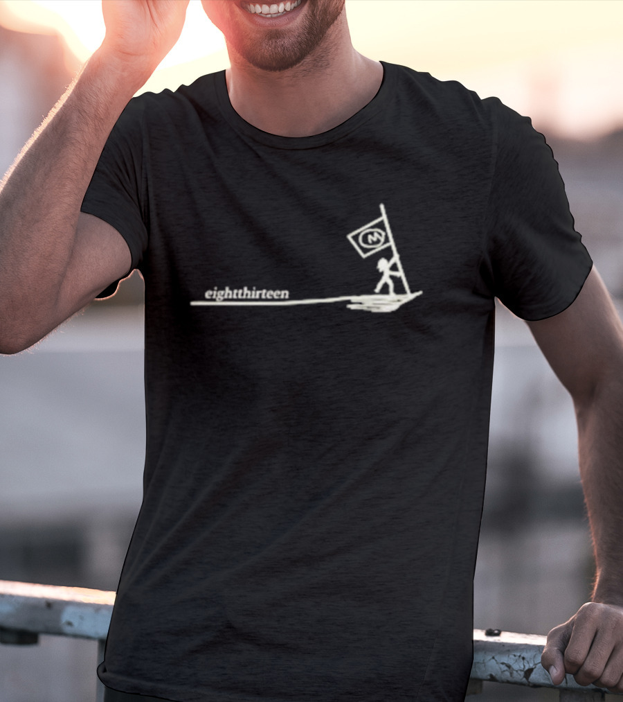 EightThirteen Stick Figure Carrying Flag Icon T-Shirt