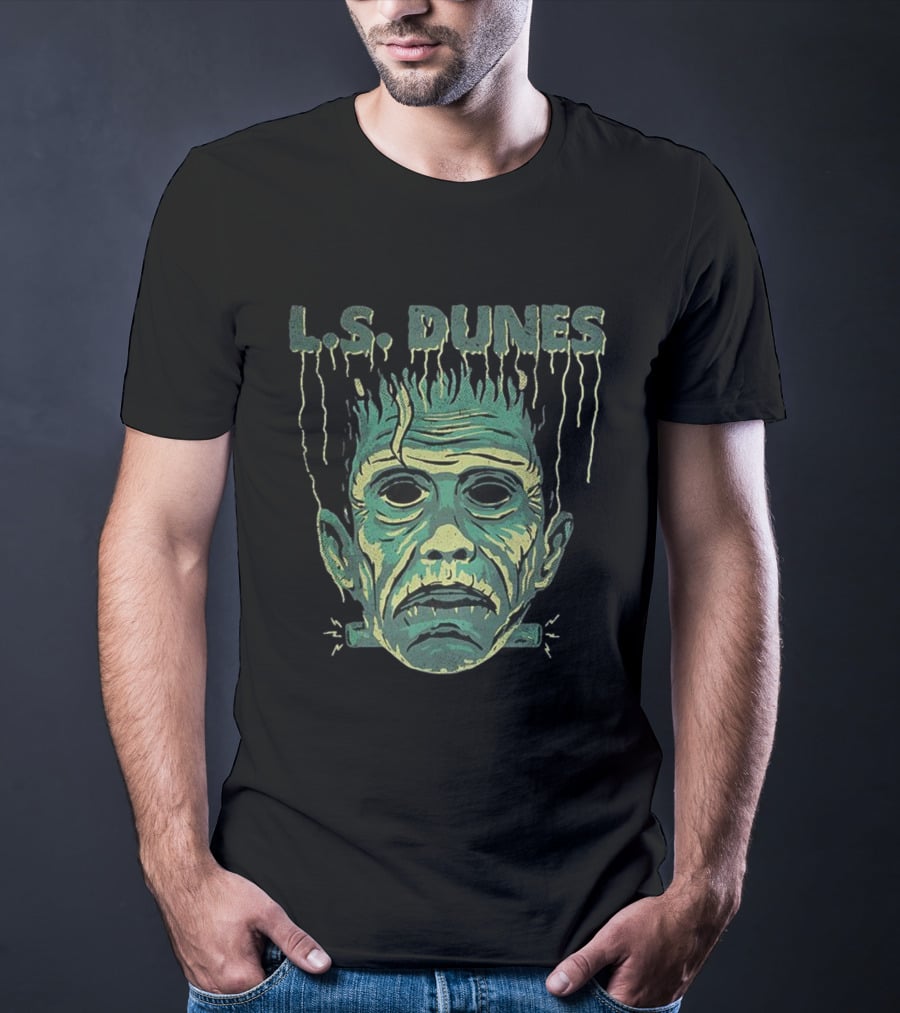 L.S. Dunes Frankenstein Halloween Monster Face T-Shirt