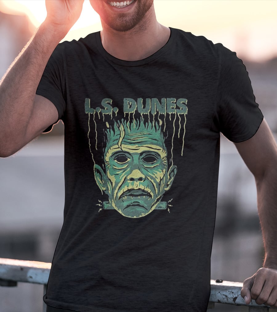L.S. Dunes Frankenstein Halloween Monster Face T-Shirt