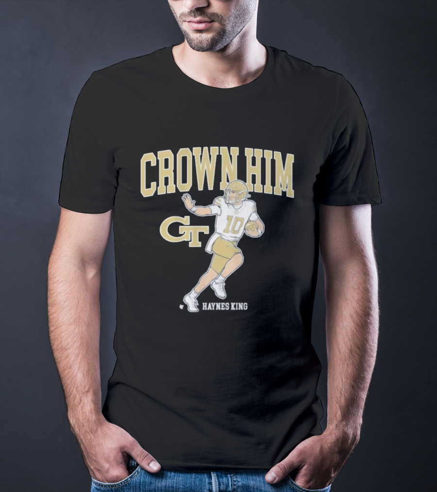 Crown Him GT 10 Georgia Tech Yellow Jackets Football T-Shirt