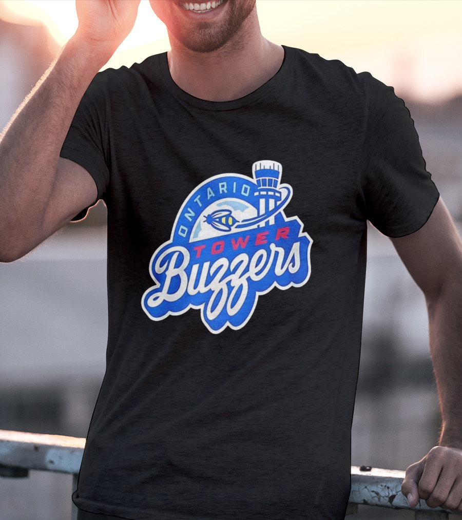 Ontario Tower Buzzers Blue Red Yellow Aviation Theme T-Shirt