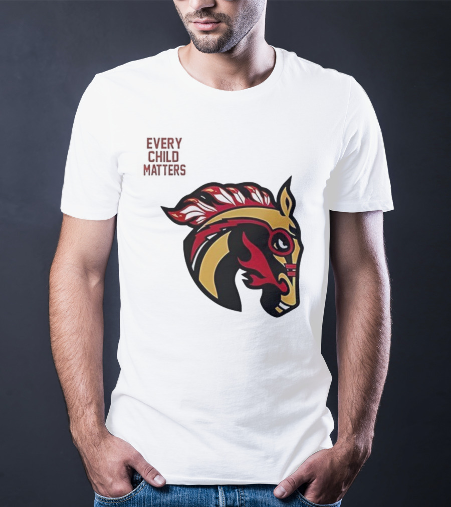Calgary Wranglers Indigenous Heritage Every Child Matters Chinki Goodstoney T-Shirt