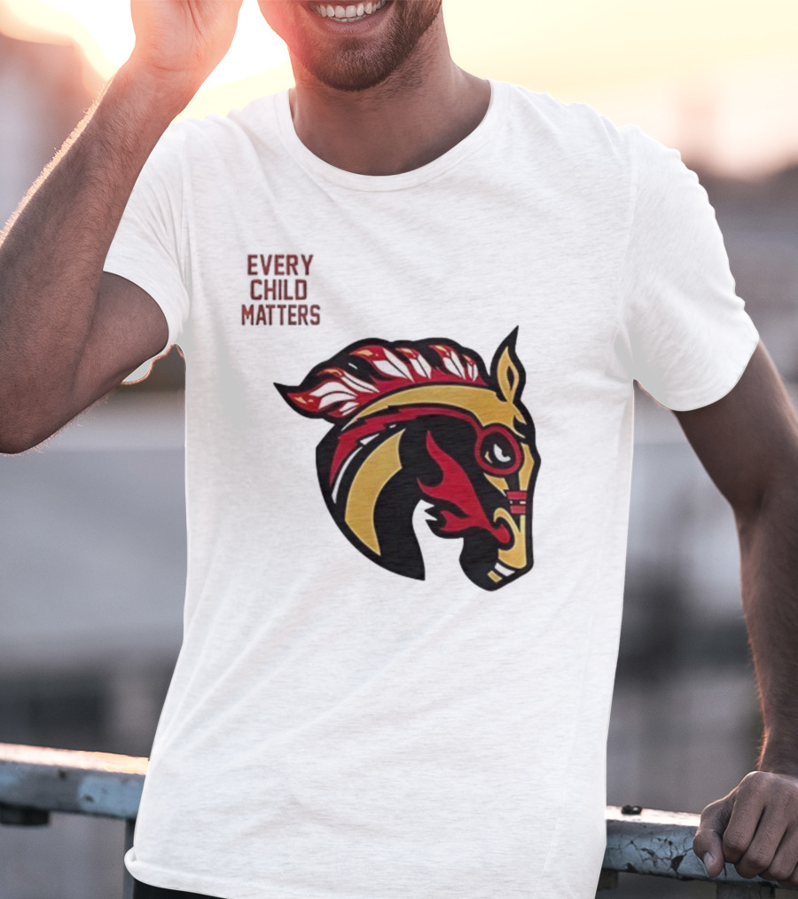 Calgary Wranglers Indigenous Heritage Every Child Matters Chinki Goodstoney T-Shirt