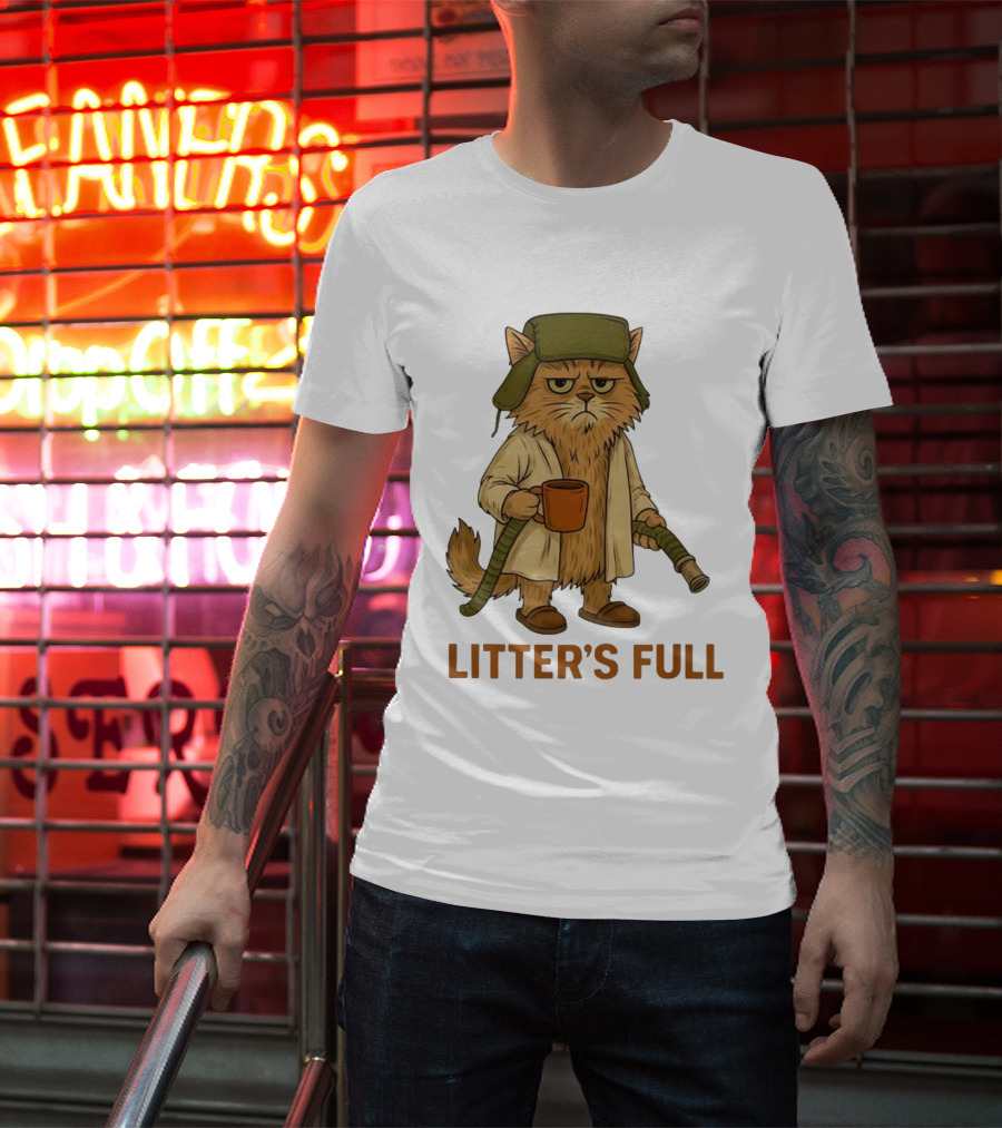 Litter’s Full Cat Coffee And Hose Hat T-Shirt