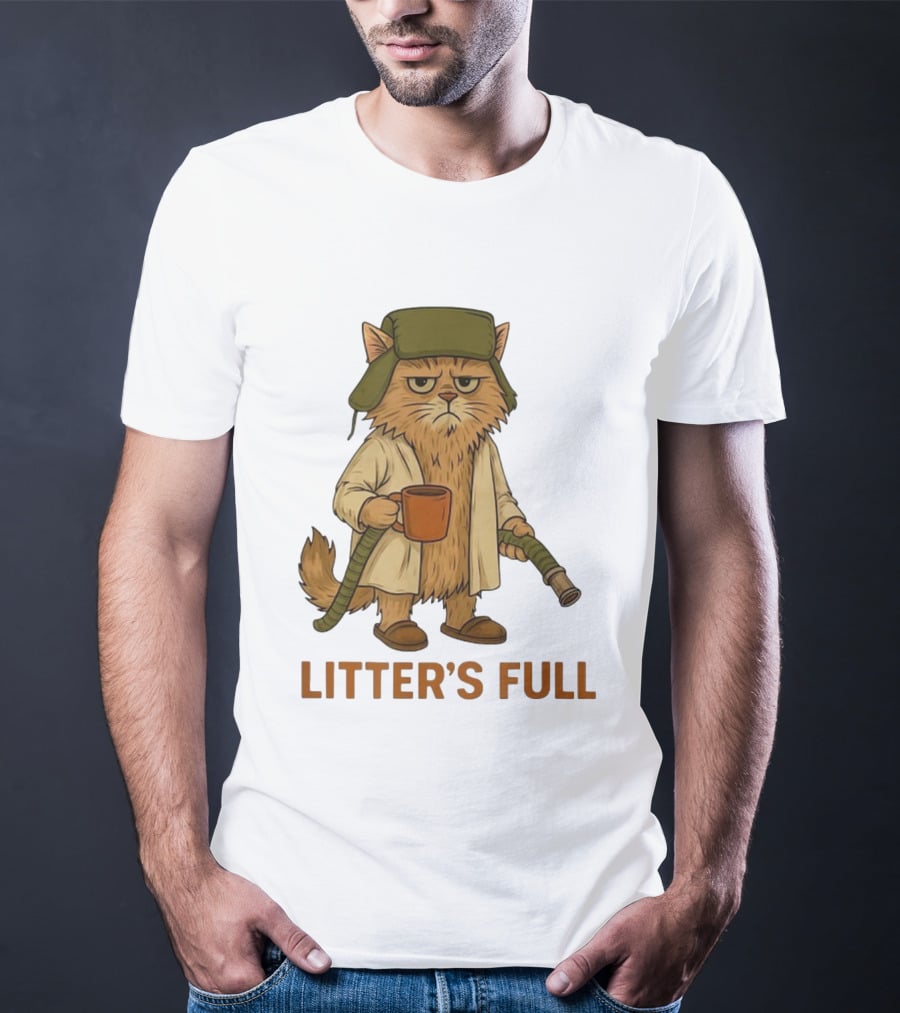 Litter’s Full Cat Coffee And Hose Hat T-Shirt