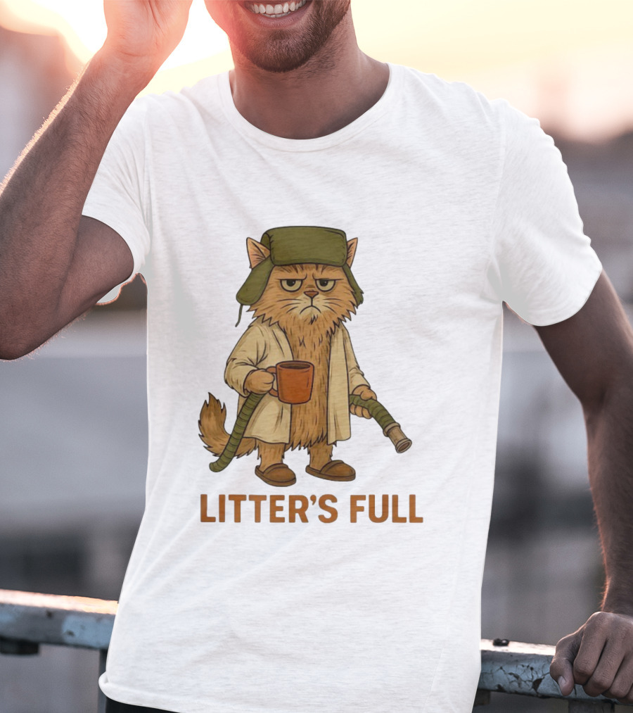 Litter’s Full Cat Coffee And Hose Hat T-Shirt