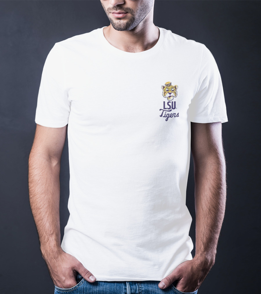 LSU Tigers Fighting Tigers 1860 Big And Tall Mascot Overlay Essential Retro Mike The Tiger T-Shirt