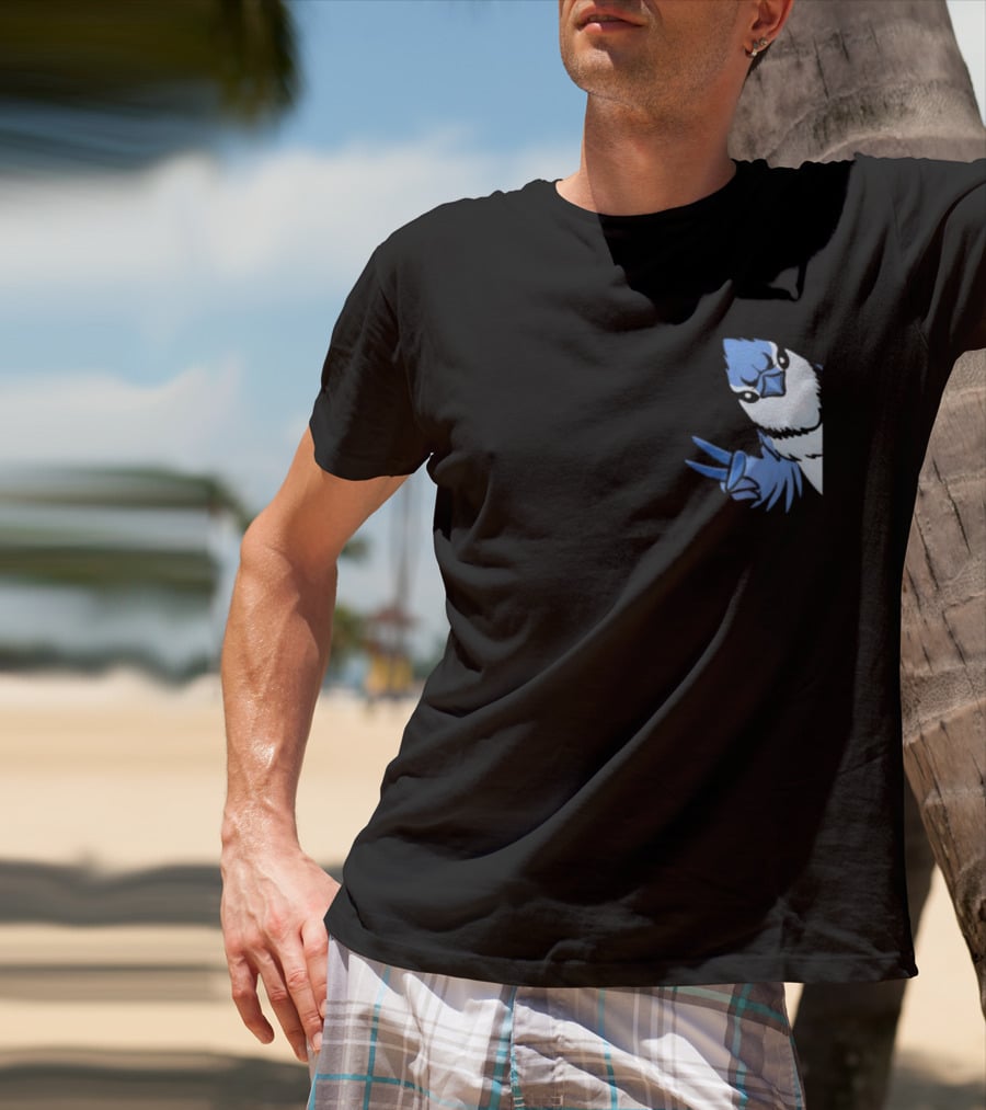 Blue Jay Cyanocitta Cristata Peace Gesture T-Shirt