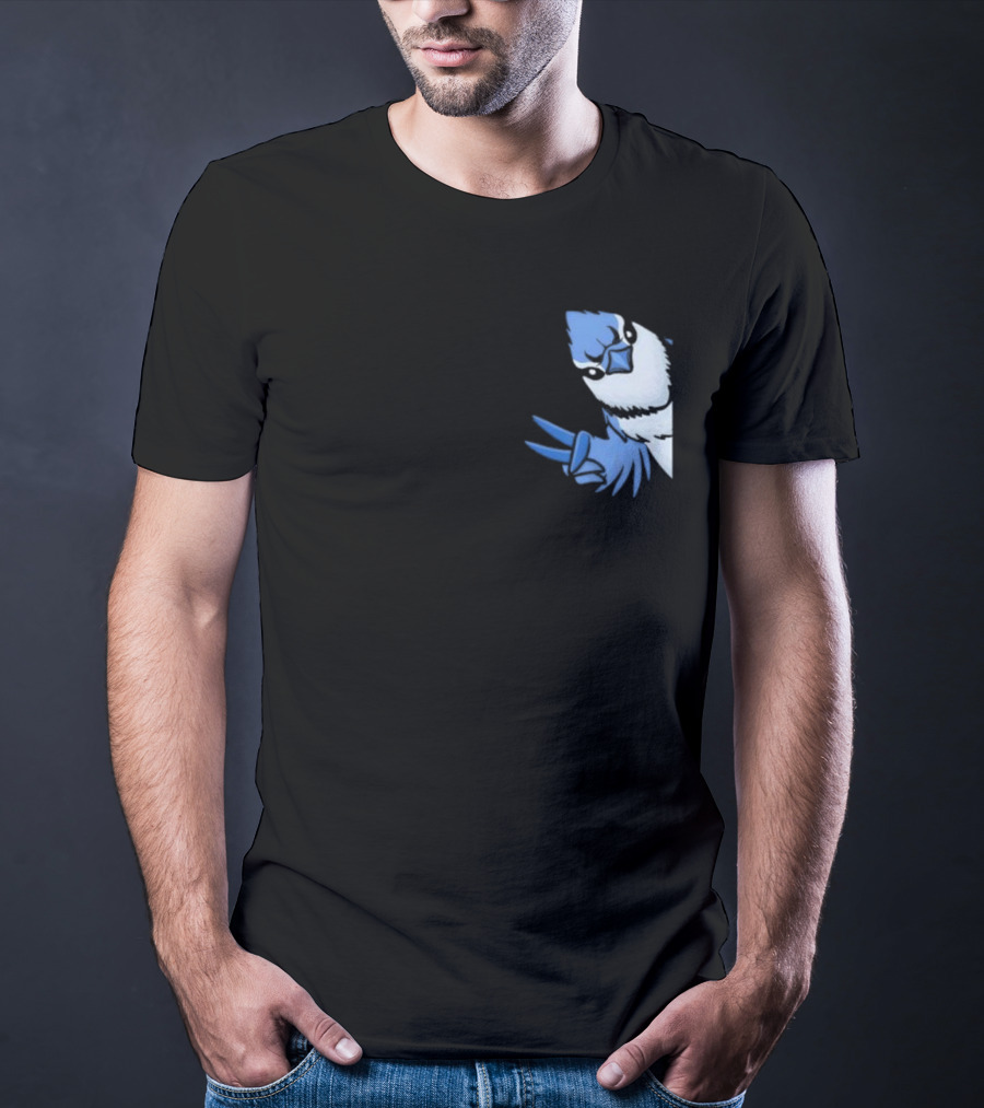 Blue Jay Cyanocitta Cristata Peace Gesture T-Shirt