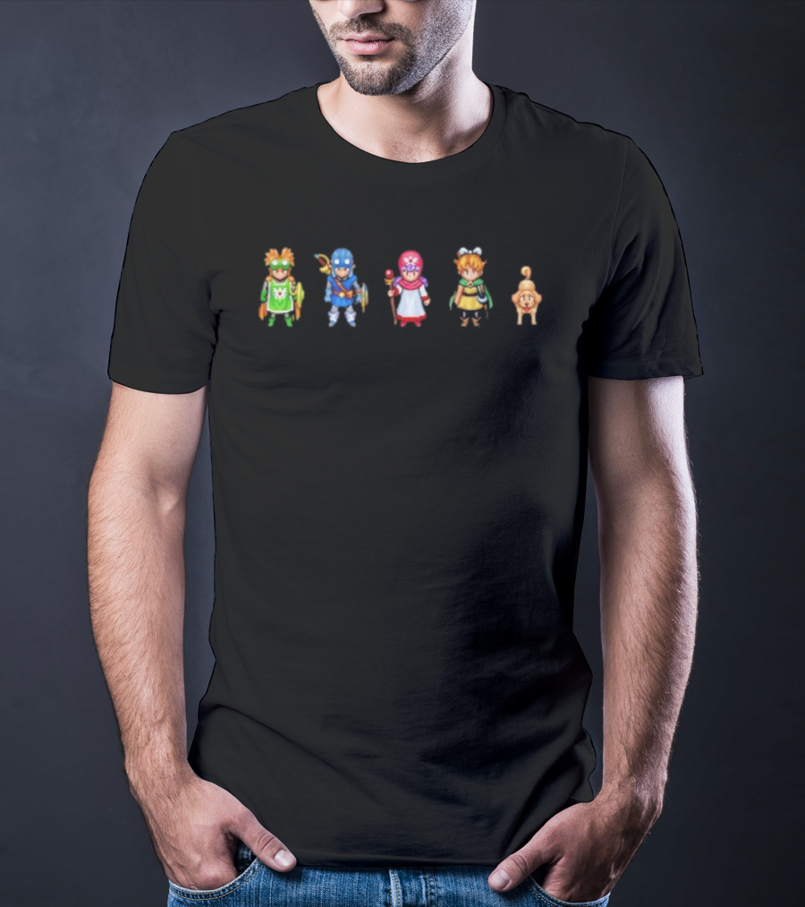 Dragon Quest I & II HD-2D Remake Pixel Heroes Iconic Game Characters T-Shirt