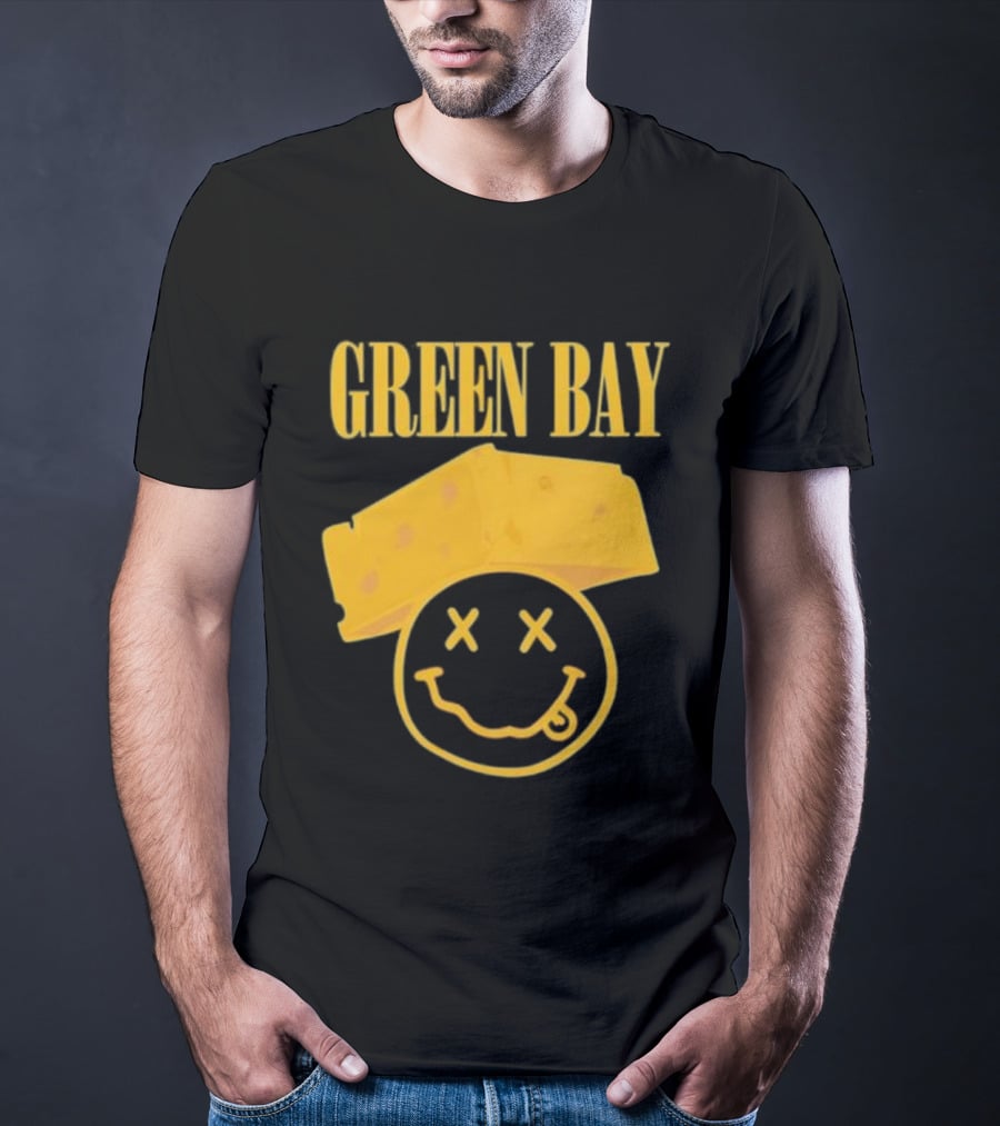 Green Bay Cheesehead Smiley Face T-Shirt