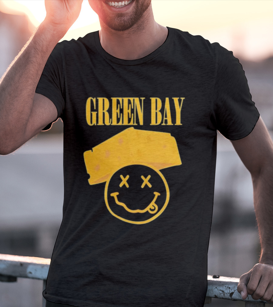 Green Bay Cheesehead Smiley Face T-Shirt