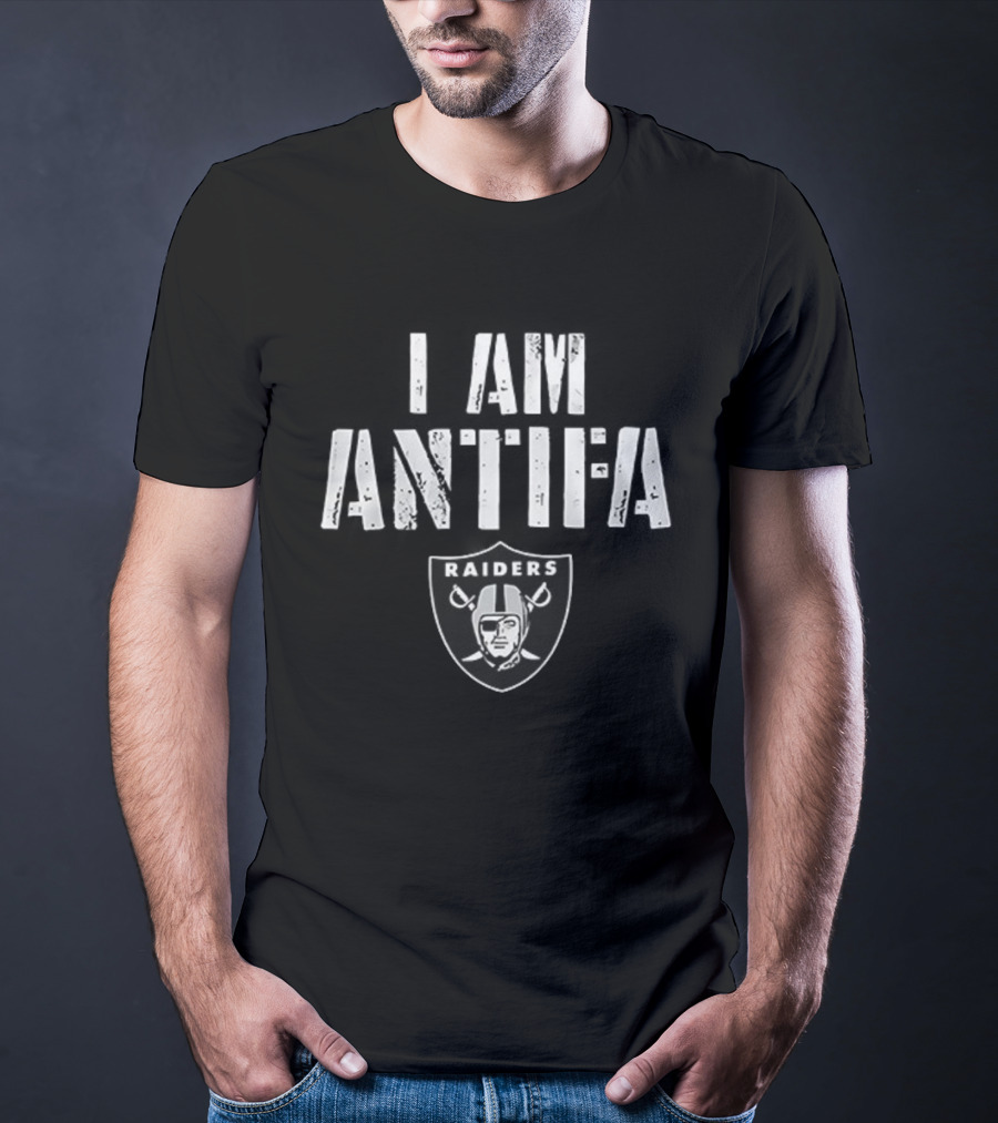 Las Vegas Raiders I Am Antifa Against Fascism T-Shirt
