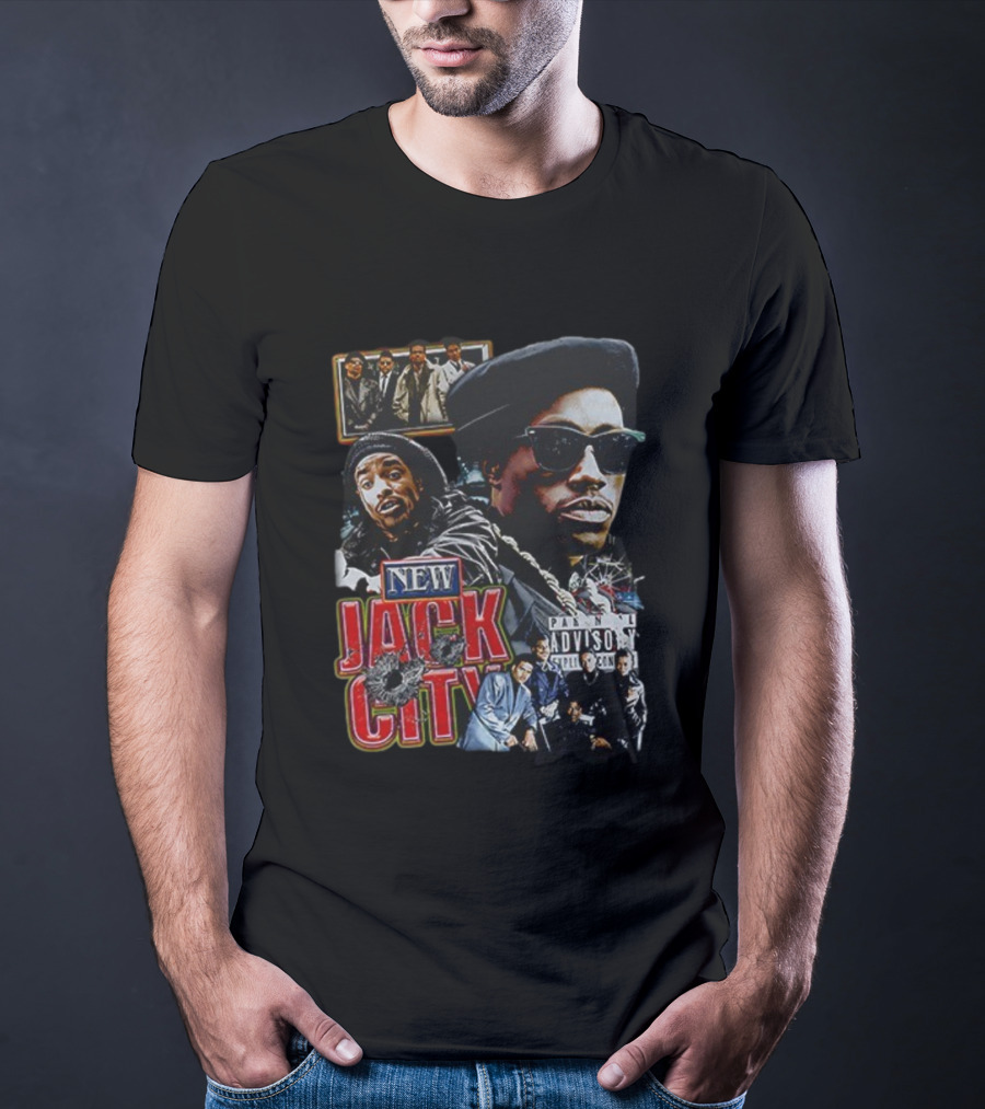 New Jack City Vintage Style Parental Advisory Explicit Content 90s Crime Drama Retro Fashion T-Shirt
