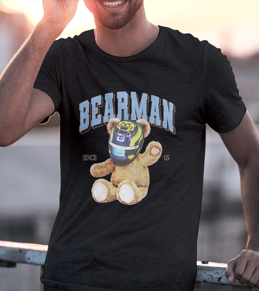 Bearman Teddy With F1 Racing Helmet T-Shirt