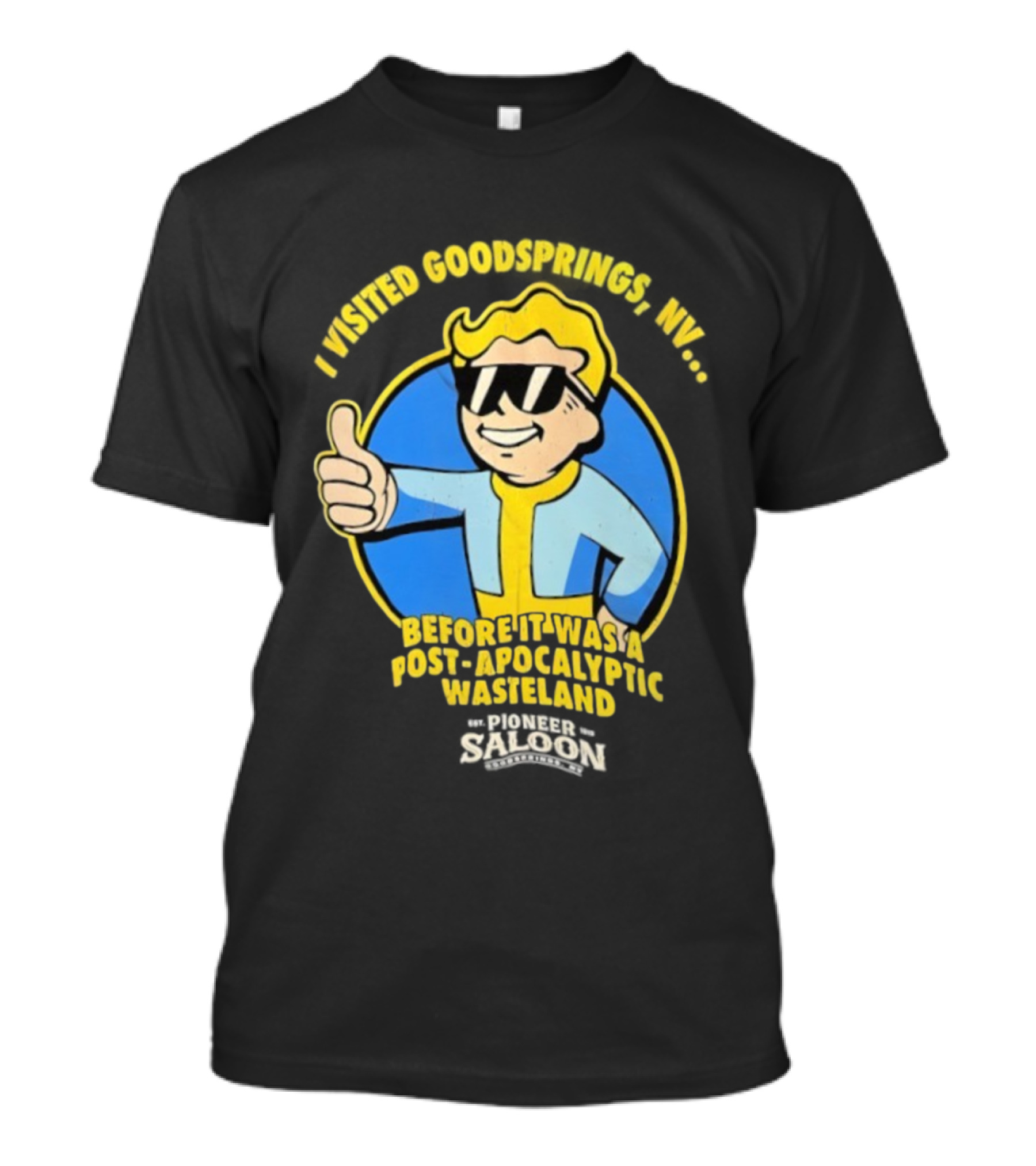 Vault Boy Thumbs Up Goodsprings NV Pre-Apocalypse Wasteland Explorer T-Shirt