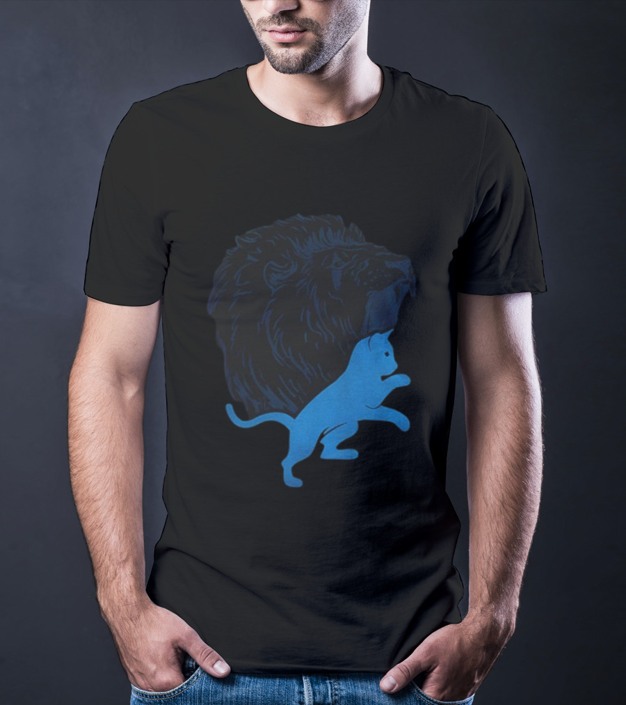 Detroit Lions National Cat Day NFL Football 2025 Iconic Lion And Cat T-Shirt