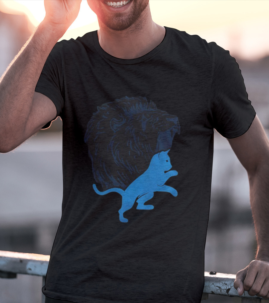 Detroit Lions National Cat Day NFL Football 2025 Iconic Lion And Cat T-Shirt