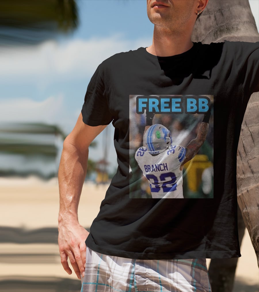 Free BB Brian Branch 32 Detroit Lions Football Fan Gear T-Shirt