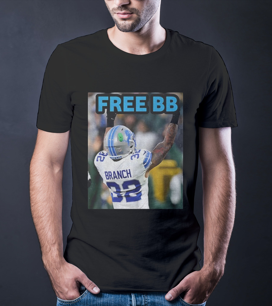 Free BB Brian Branch 32 Detroit Lions Football Fan Gear T-Shirt