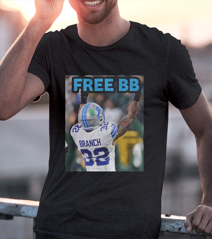Free BB Brian Branch 32 Detroit Lions Football Fan Gear T-Shirt