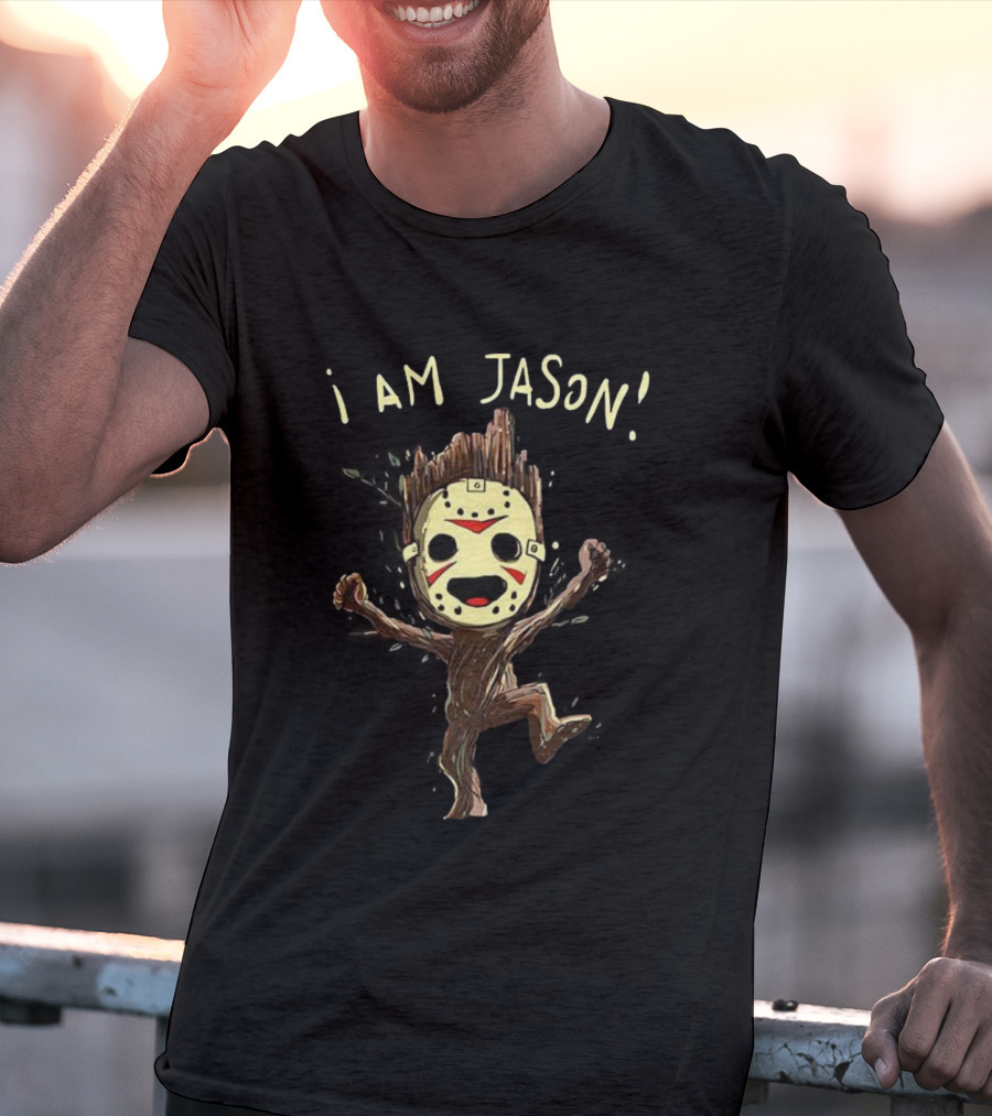 Groot I Am Jason Voorhees Funny Mask Parody T-Shirt