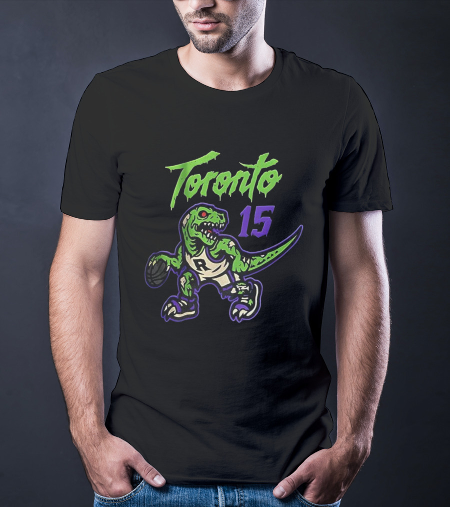 Toronto Raptors Zombie Raptor Dripping Text 15 T-Shirt