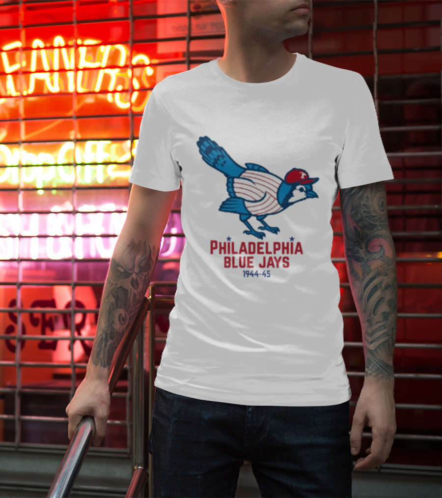 Philadelphia Blue Jays 1944-1945 Mascot Collaboration Phillies Blue Jays T-Shirt