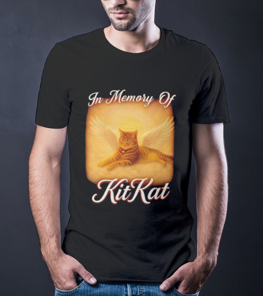 In Memory Of Kit Kat Angel Wings Halo Pet Cat Memorial T-Shirt