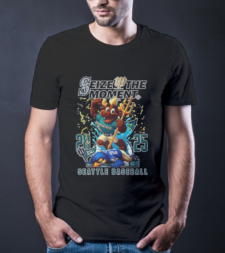 Seize The Moment Seattle Mariners Baseball Beat The Wave 2025 T-Shirt