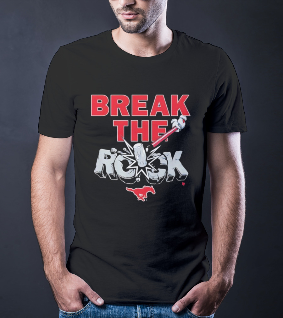 Break The Rock SMU Mustang Football Theme T-Shirt
