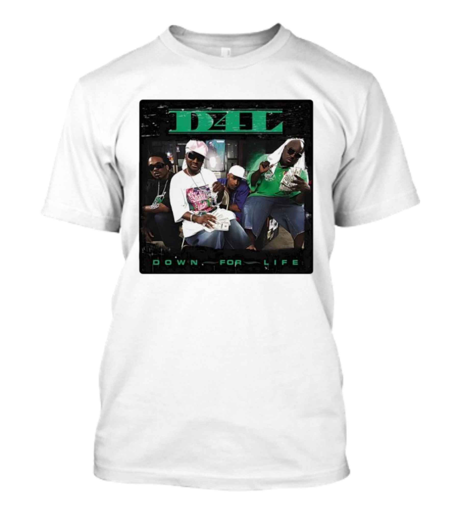 D4L Down For Life Album Cover Crew With Money And Bling T-Shirt