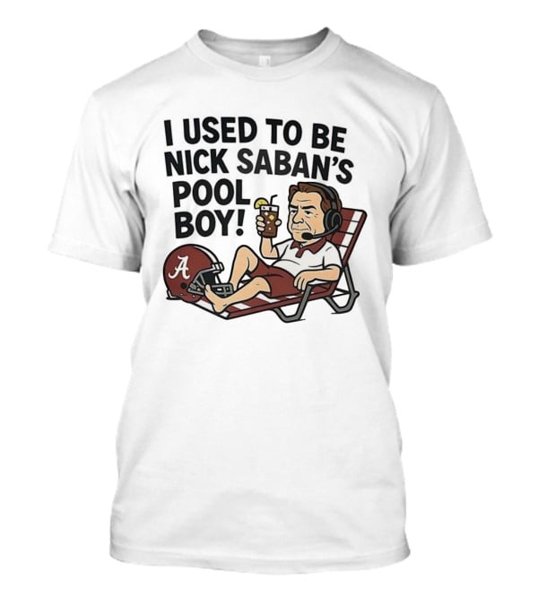 Nick Saban Pool Boy Alabama Football Cartoon Lounge Chair Parody T-Shirt