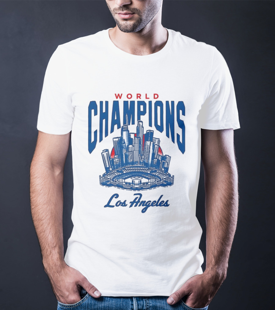 World Champions Los Angeles Dodgers Skyline 2025 T-Shirt