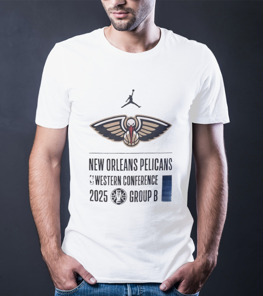 New Orleans Pelicans Western Conference 2025 Group B Jordan Brand Collaboration T-Shirt