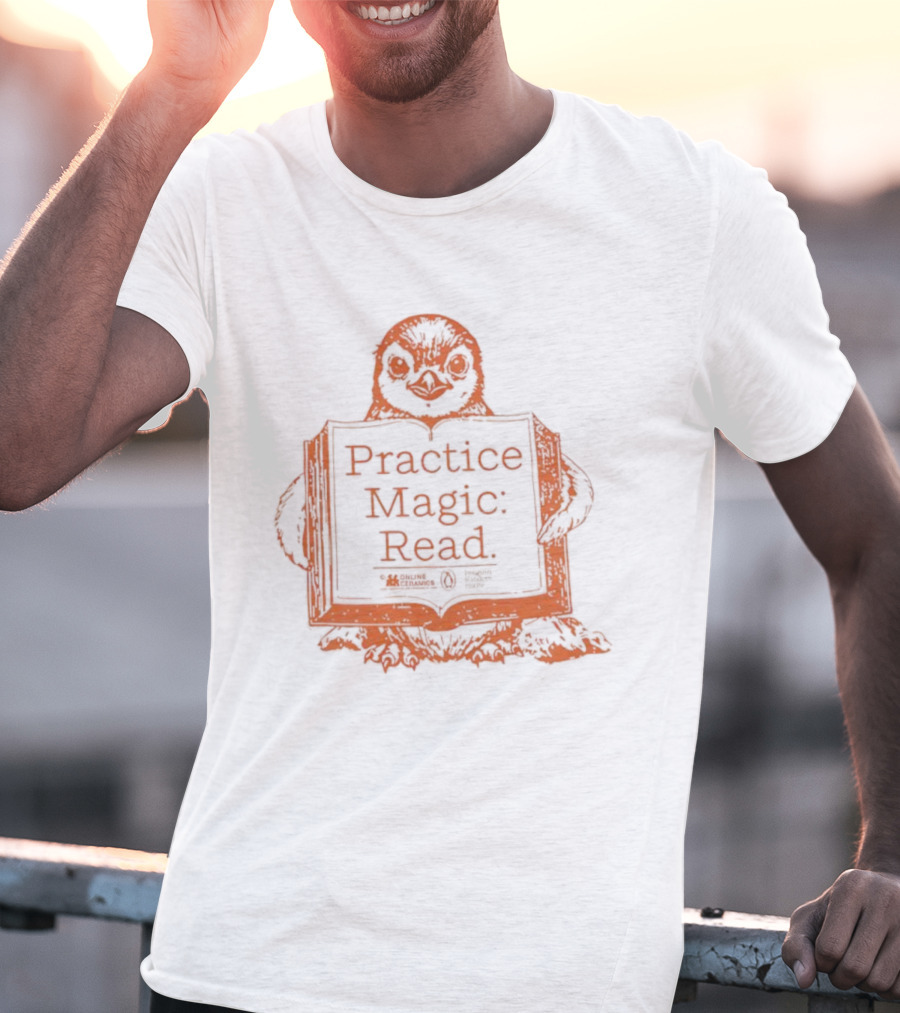 Penguin Holding Book Practice Magic Read T-Shirt